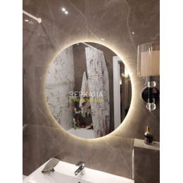 Круглое зеркало с парящей подсветкой для ванной комнаты Мун 60 см
