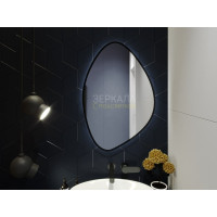 Овальное зеркало в ванну с подсветкой Васто Блэк 60х90 см